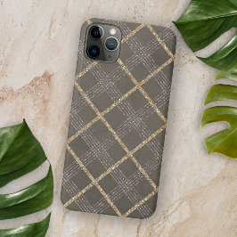 Funda Para iPhone 11Pro Max Moda Elegante Estilo Argyle Tartán Patrón De Plata