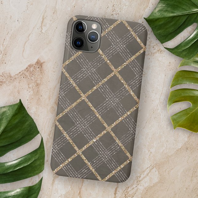 Funda Para iPhone Moda Elegante Estilo Argyle Tartán Patrón De Plata (Subido por el creador)