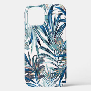 Funda Para iPhone 12 Moda floral patrón de cosecha tropical con palma 