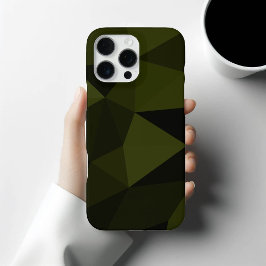 Funda Para iPhone 14 Pro Moda geométrica verde oscuro de malla geométrica d
