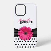Moda Gerbera rosa Daisy Polka Dot Flower