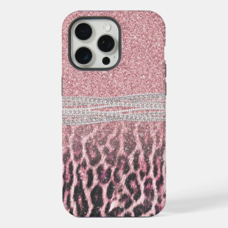 Moda Girly Pink Leopard Purpurina de impresión ani