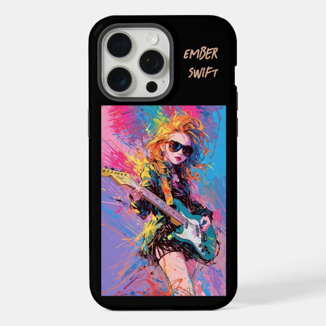 Funda Para iPhone Moda Jugadora de guitarra femenina Anime iPhone es (Reverso )
