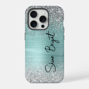 Moda Mint Silver Purpurina Sparkle