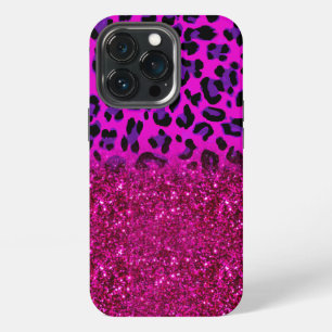 Funda Para iPhone 13 Pro Moda Moderno Rosa Purpura Brillo Leopardo