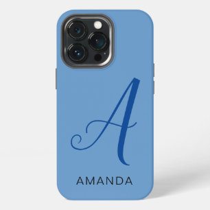 Funda Para iPhone 13 Pro Moda monograma profesional plano AÑADIR SU NOMBRE
