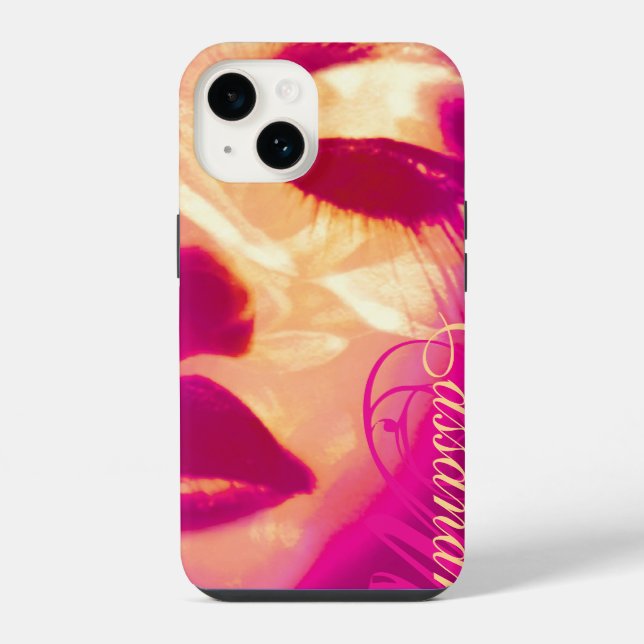 Funda Para iPhone Moda pintada con glamour rosa  (Reverso )