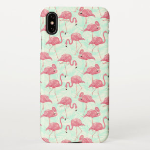 Funda Para iPhone XS Max Moda Preppy Patrón Elegante Flamingo Rosa