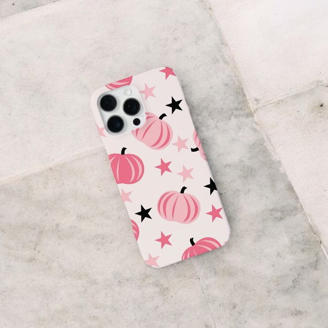 Funda Para iPhone Moda Retro Patrón De Calabaza Rosa Caída Whimsical (Subido por el creador)