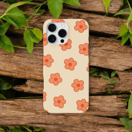 Funda Para iPhone 16 Pro Max Moda Retro Patrón Floral de Peach Primavera capric
