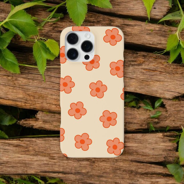 Funda Para iPhone Moda Retro Patrón Floral de Peach Primavera capric (Subido por el creador)