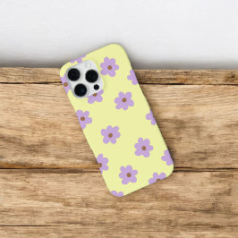 Funda Para iPhone 16 Pro Max Moda retro Patrón floral morado y amarillo