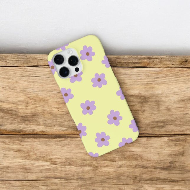 Funda Para iPhone Moda retro Patrón floral morado y amarillo (Subido por el creador)