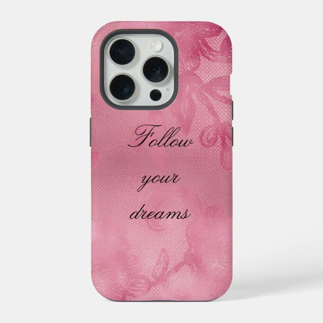 Funda Para iPhone Moda Rosa Lace (Reverso )