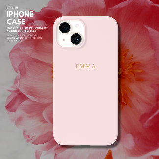 Funda Para iPhone 14 Moda simple minimalista Rubor Monograma dorado ros