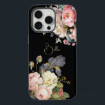 Moda Vintage Rosas e Iris Personalizados<br><div class="desc">Hermosos sprays,  atemporales y elegantes de rosas artísticas rosas y blancas,  peonías y iris morado con barba,  con delicado follaje. Incluye un campo de texto modificable para su personalización y el color de fondo es personalizable.</div>