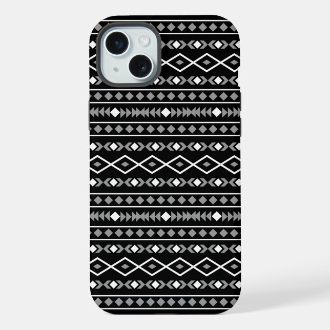 Funda Para iPhone Modalidades aztecas Patrón Blanco gris (Reverso )