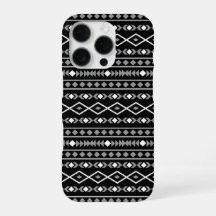Funda Para iPhone 16 Pro Modalidades aztecas Patrón Blanco gris