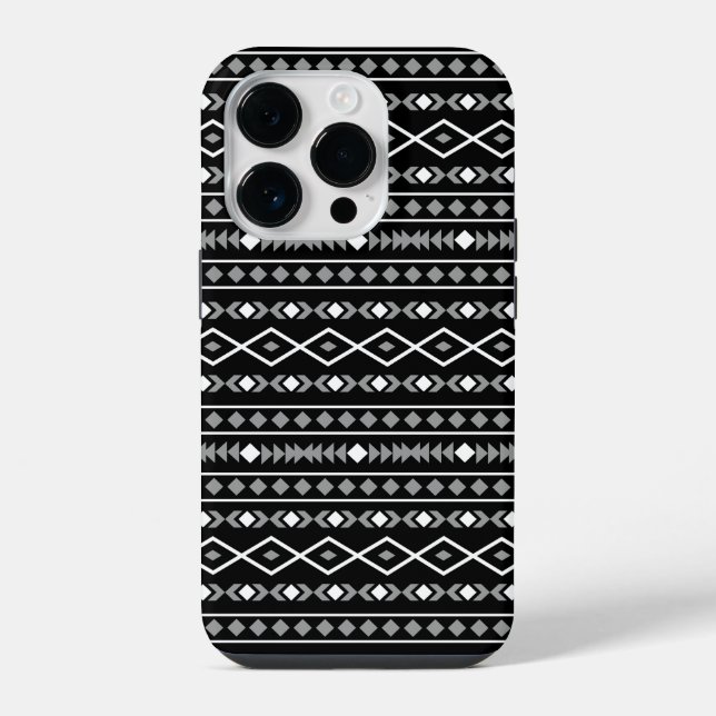 Funda Para iPhone Modalidades aztecas Patrón Blanco gris (Reverso )
