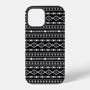 Funda Para iPhone 12 Modalidades aztecas Patrón Blanco gris