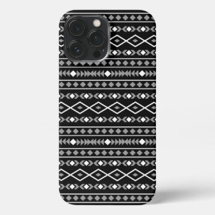 Funda Para iPhone 13 Pro Max Modalidades aztecas Patrón Blanco gris