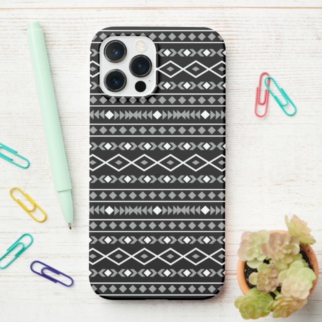 Funda Para iPhone Modalidades aztecas Patrón Blanco gris (En el escritorio)