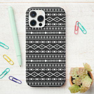 Funda Para iPhone 12 Pro Max Modalidades aztecas Patrón negro gris blanco