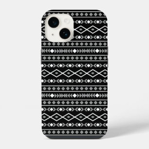 Funda Para iPhone 14 Modalidades aztecas Patrón negro gris blanco