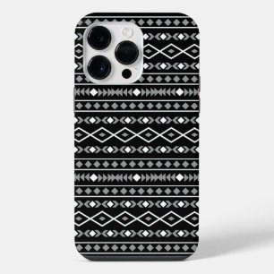 Funda Para iPhone 14 Pro Max Modalidades aztecas Patrón negro gris blanco