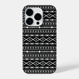 Funda Para iPhone 14 Pro Modalidades aztecas Patrón negro gris blanco
