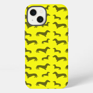 Modelo amarillo de neón lindo del dachshund