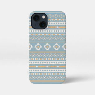 Funda Para iPhone 13 Mini Modelo mixto azteca crema Naranja azul