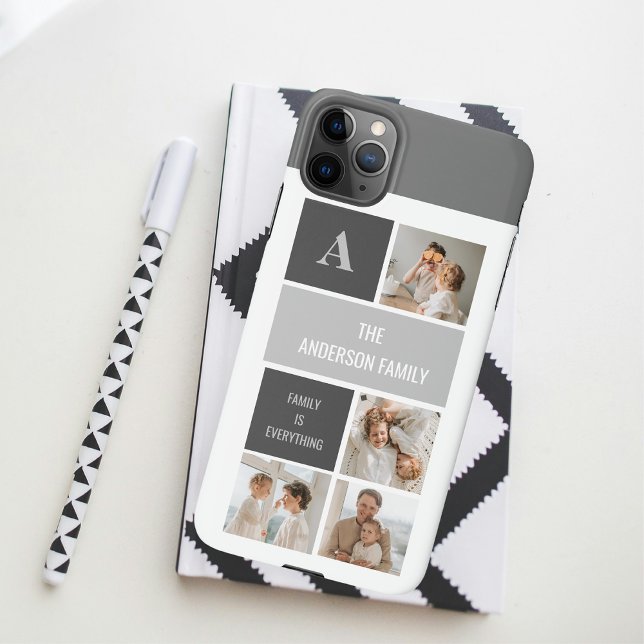 Funda Para iPhone Moden 3Collage Photo & Grey Best Family Gift (Subido por el creador)