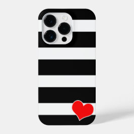 Funda Para iPhone 14 Pro Modern Black and White Striped