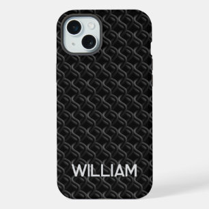 Modern Black Rubber Lattice with Name