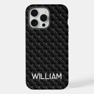 Modern Black Rubber Lattice with Name