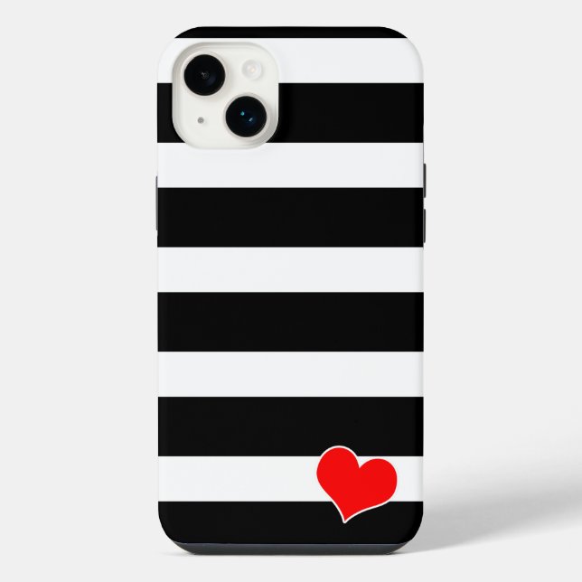 Funda Para iPhone Modern Black & White Striped (Reverso)