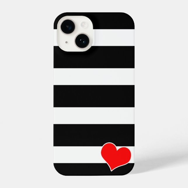 Funda Para iPhone Modern Black & White Striped (Reverso )