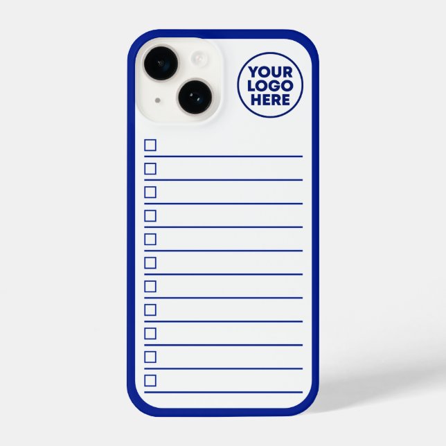 Funda Para iPhone Modern Business Logo Navy Blue To Do List (Reverso )