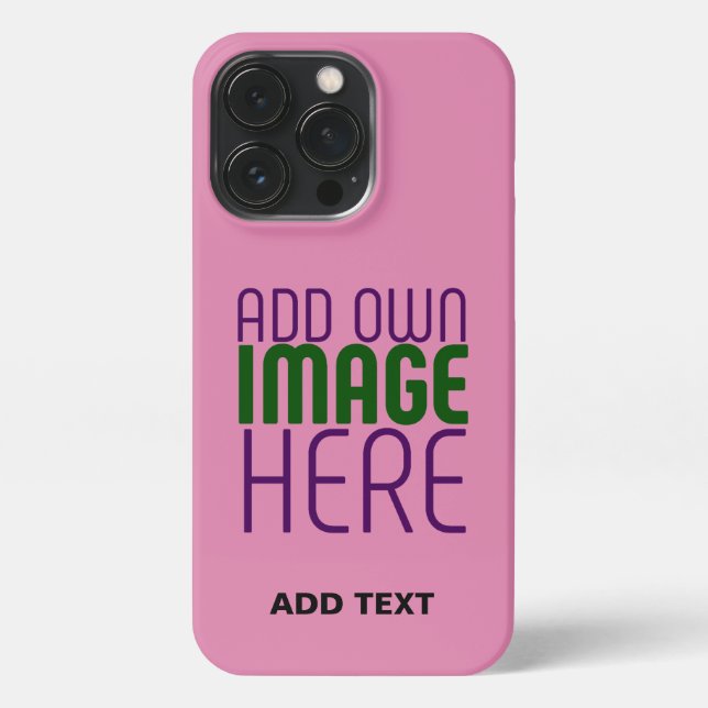 FUNDA PARA iPhone MODERN EDITABLE CUTE HOT PINK IMAGE TEXT TEMPLATE (Reverso)
