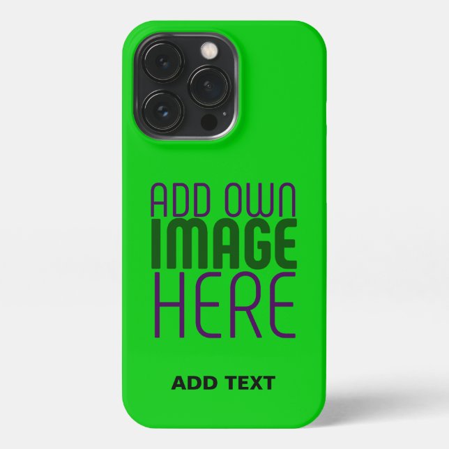 FUNDA PARA iPhone MODERN EDITABLE LIME GREEN IMAGE TEXT TEMPLATE (Reverso)