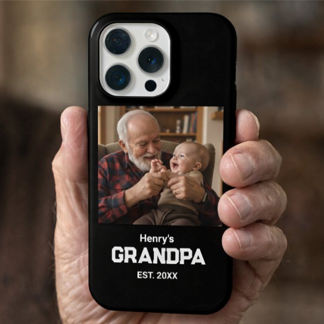 Funda Para iPhone Modern Grandpa Established Est. Name Year Photo (Subido por el creador)