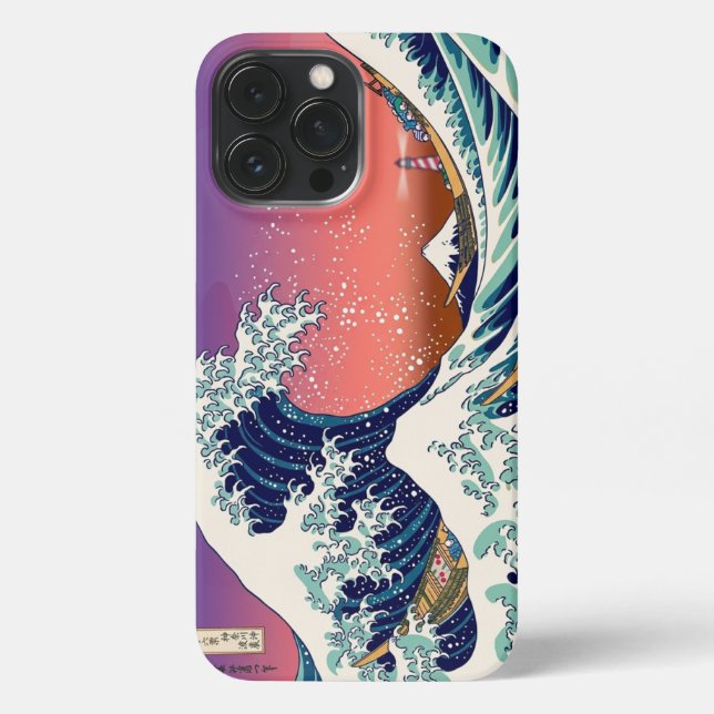 Funda Para iPhone Modern Great Wave Hokusai Pop Art  (Reverso )