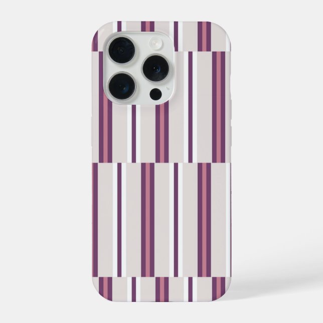 Funda Para iPhone Modern Mauve and Plum Stripe (Reverso )