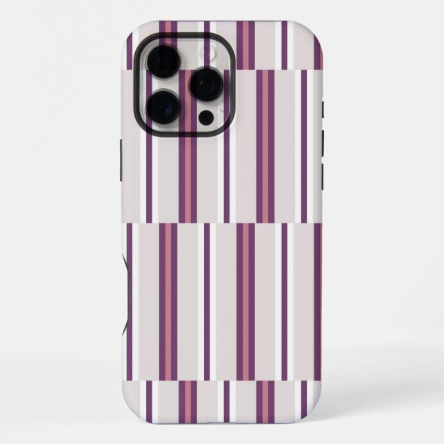Funda Para iPhone Modern Mauve and Plum Stripe (Reverso )