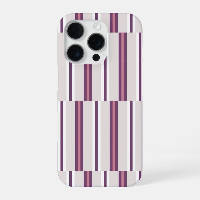 Funda Para iPhone Modern Mauve and Plum Stripe (Reverso)