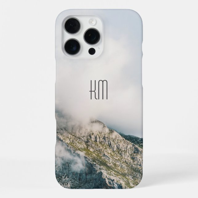 Funda Para iPhone Modern Mountain Peak Monogram (Reverso )