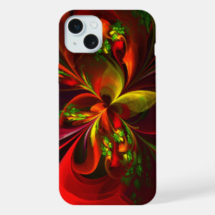 Modern Red Green Floral Abstract Art Pattern #05