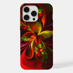 Modern Red Green Floral Abstract Art Pattern #05