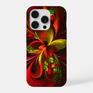 Modern Red Green Floral Abstract Art Pattern #05